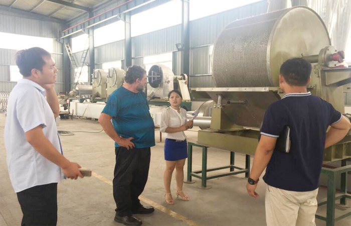 our client visit my company for potato starch making machine