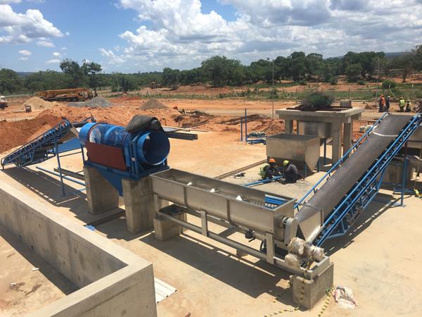 Running test of cassava flour processing machine