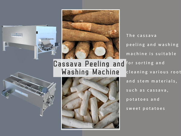 Automatic cassava peeling and washing machine