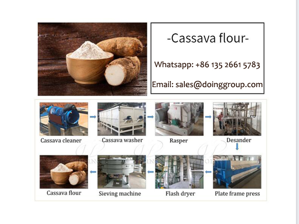 cassava flour making mahcine to process cassava into flour