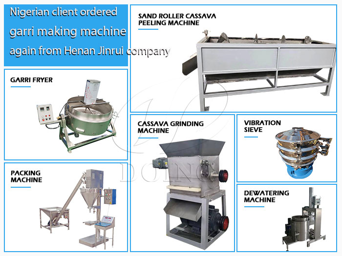 Nigerian client ordered garri making machine again from Henan Jinrui company