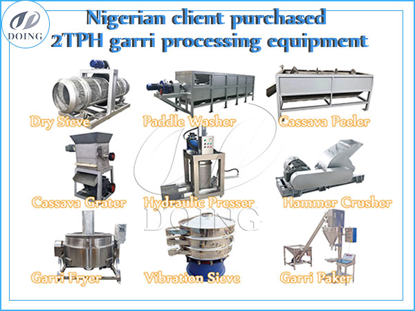 Nigerian client purchased 2TPH garri processing equipment