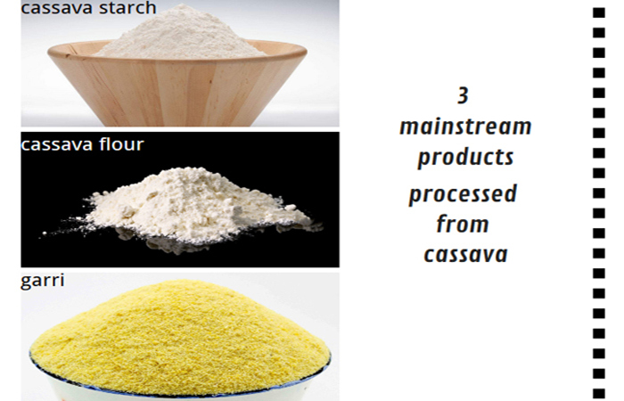 three kinds of cassava products