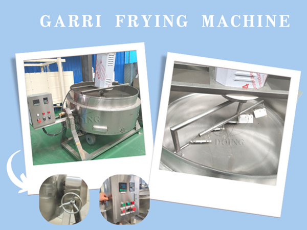 What is the operation process of garri frying machine?