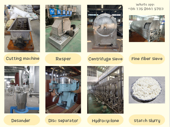 cassava starch processing sections and machines