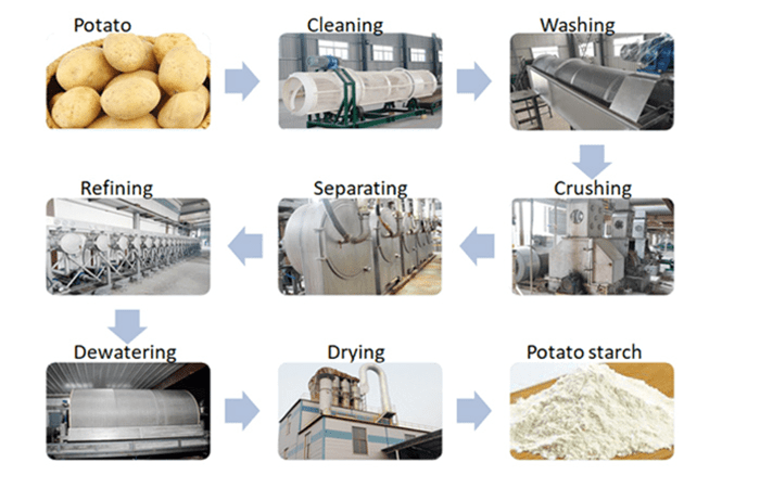 Potato starch production process