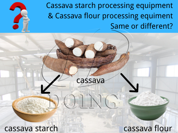 Is the cassava starch processing equipment the same as the cassava flour processing equipment? What's the difference?