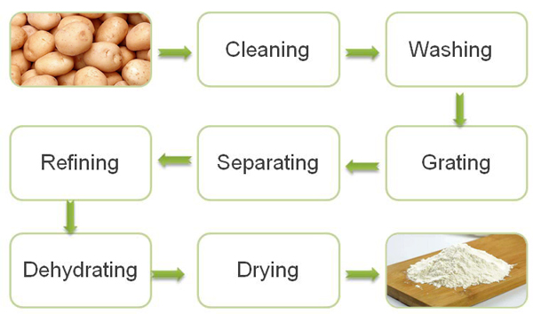 Potato starch processing line