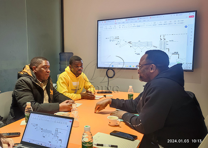 our engineers are discussing installation details with clients